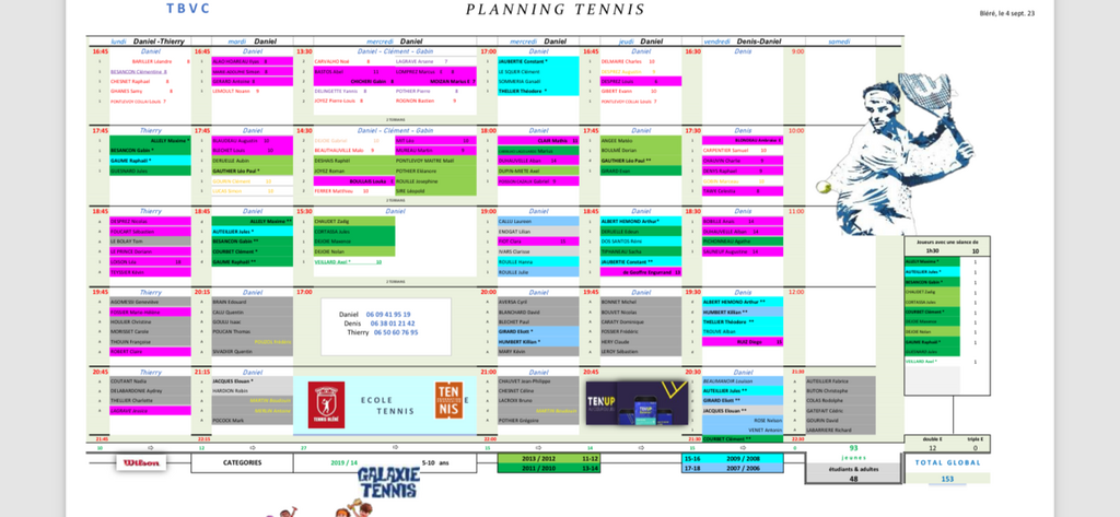 Planning école de tennis 2023-2024 (Version 3 mise à jour 19/09/23)